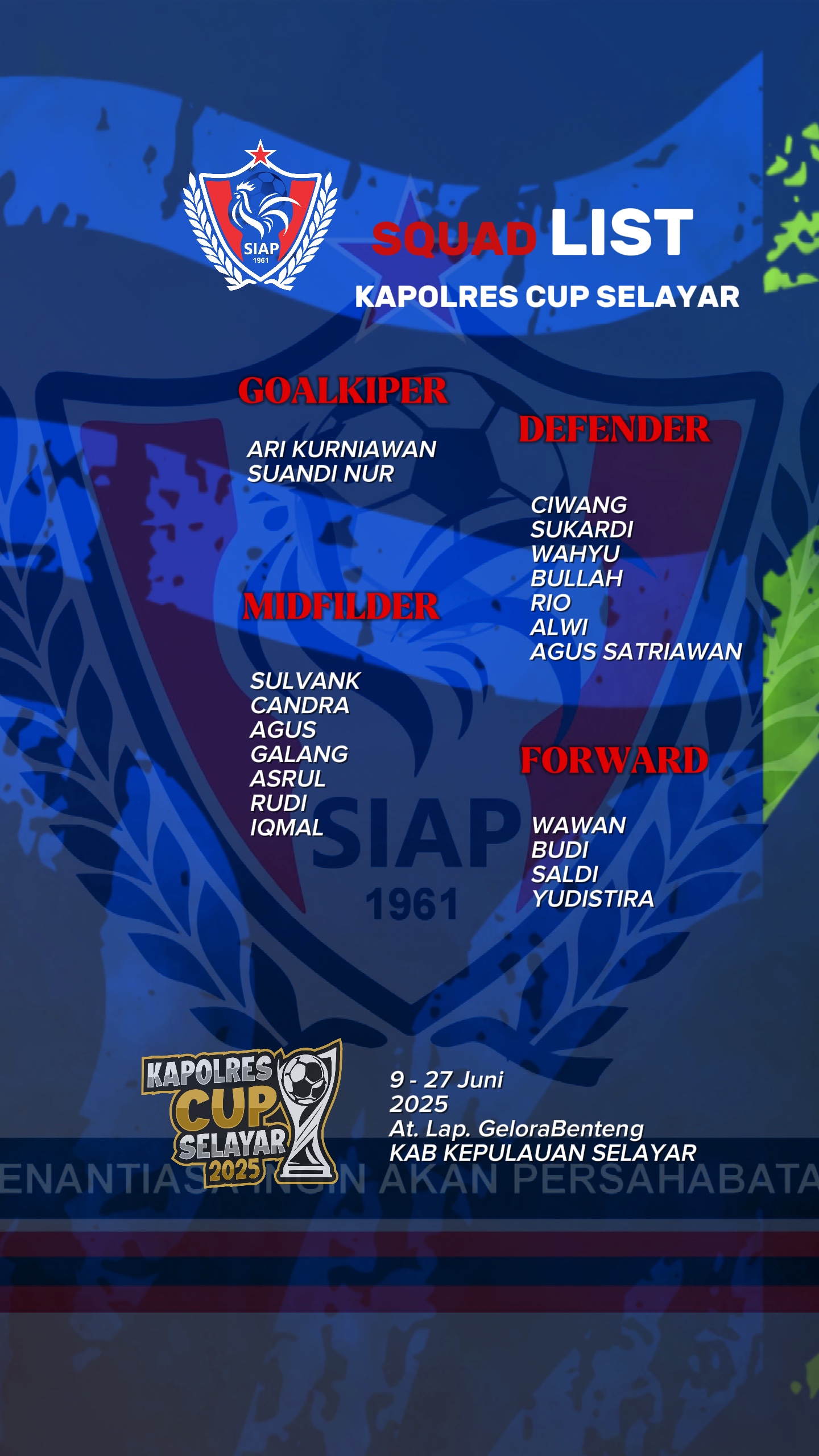 Skuad List 9X6