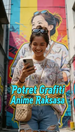 Potret Grafiti Anime Raksasa