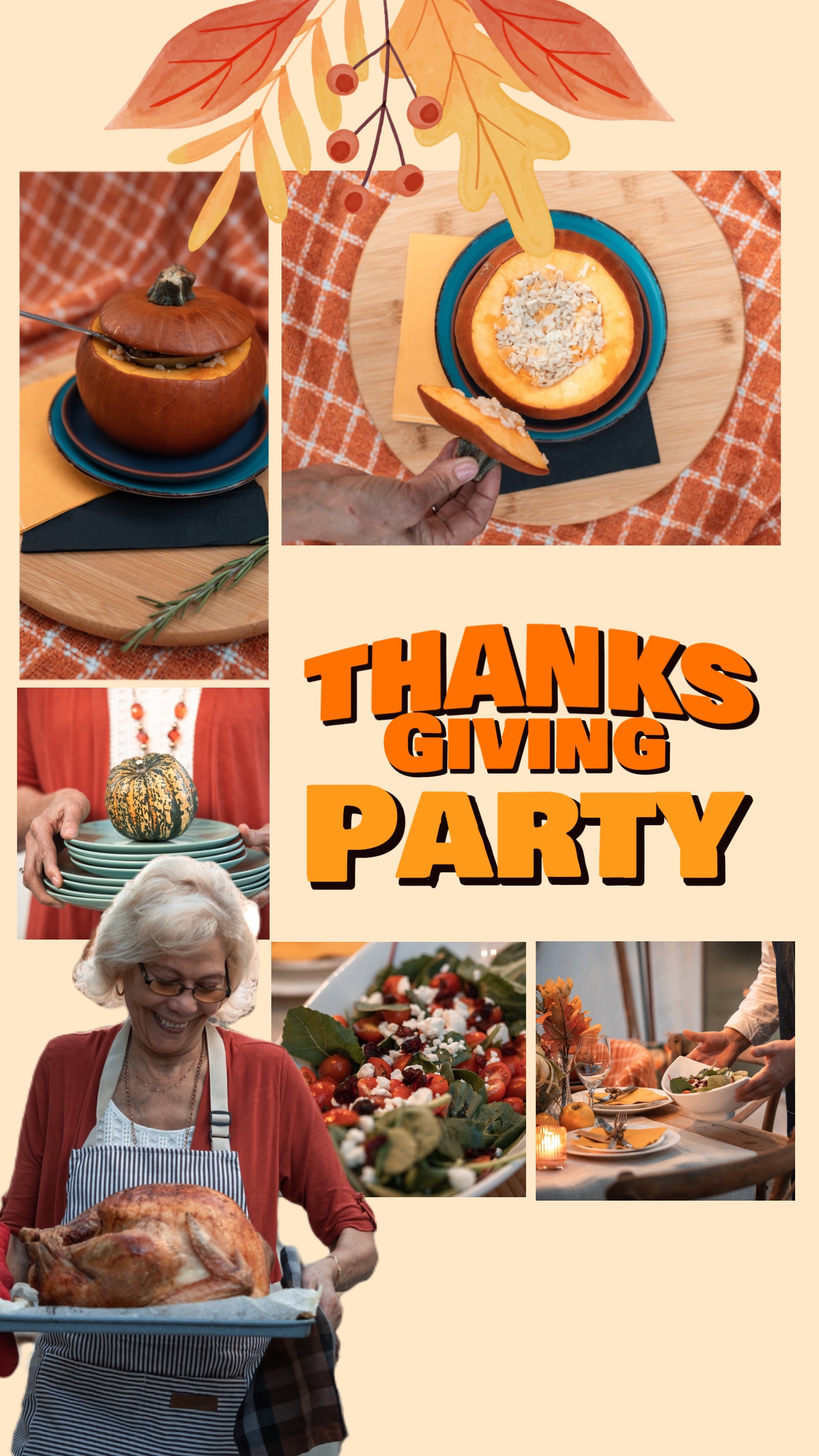 Thank Giving Day Produktanzeige Lebensmittel gemütlich und hell Stil