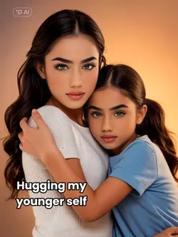 Hugging my younger 
