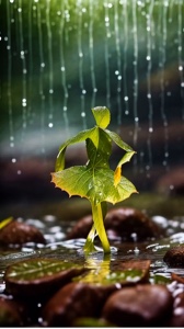 Folhas na chuva