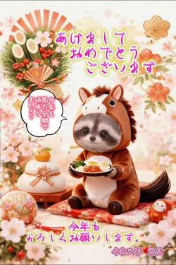 お正月顔ハメ年賀状🪭