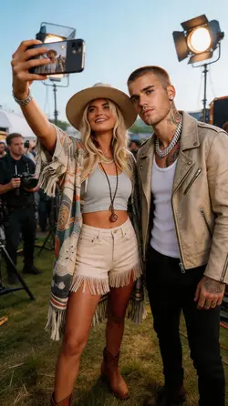 With Justin Bieber