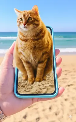 画像から猫が現れた。