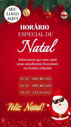 HORÁRIO DE NATAL