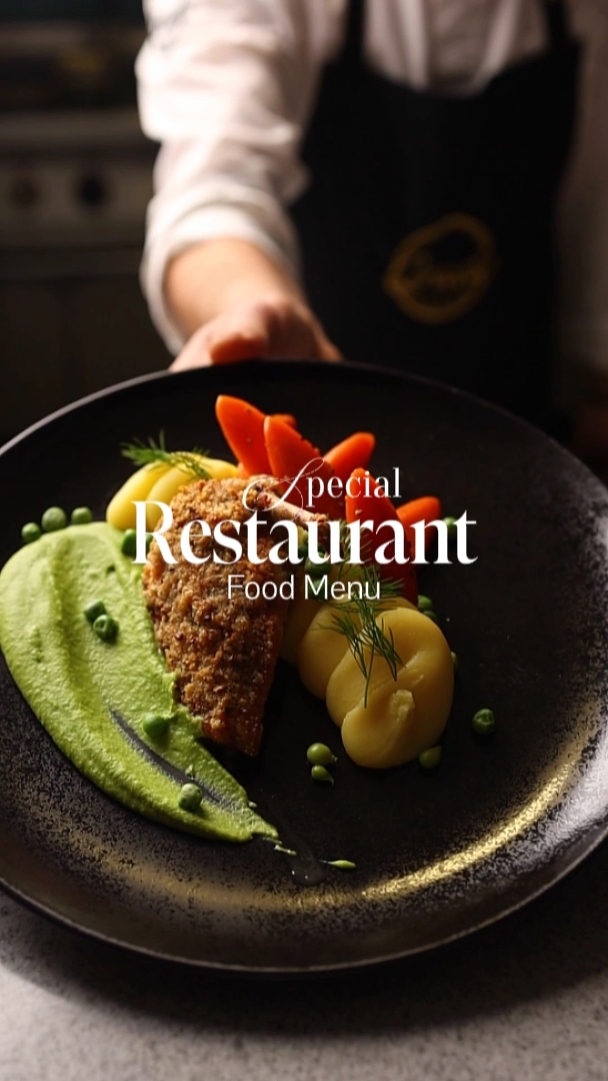 Menú de comida del restaurante