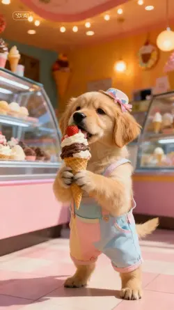 pet drinking icecrea