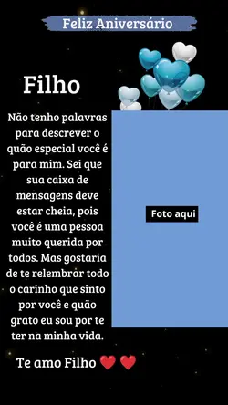 parabéns filho 