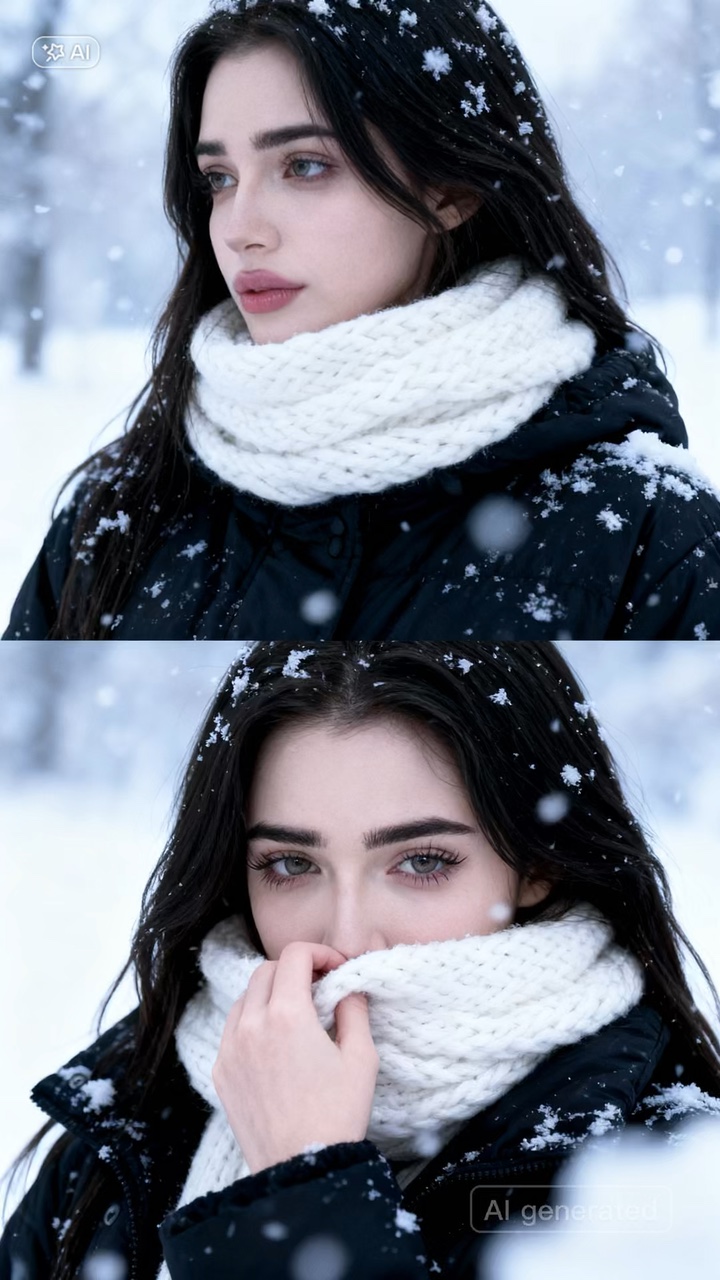 Winter photo collage