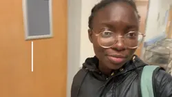 Text behind person 
