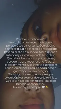 Parabéns irmã