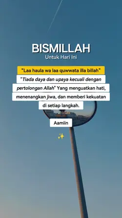 Bismillah hari ini