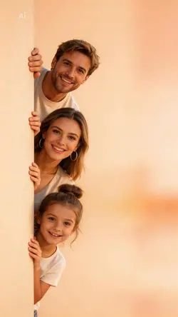 peeking family momen