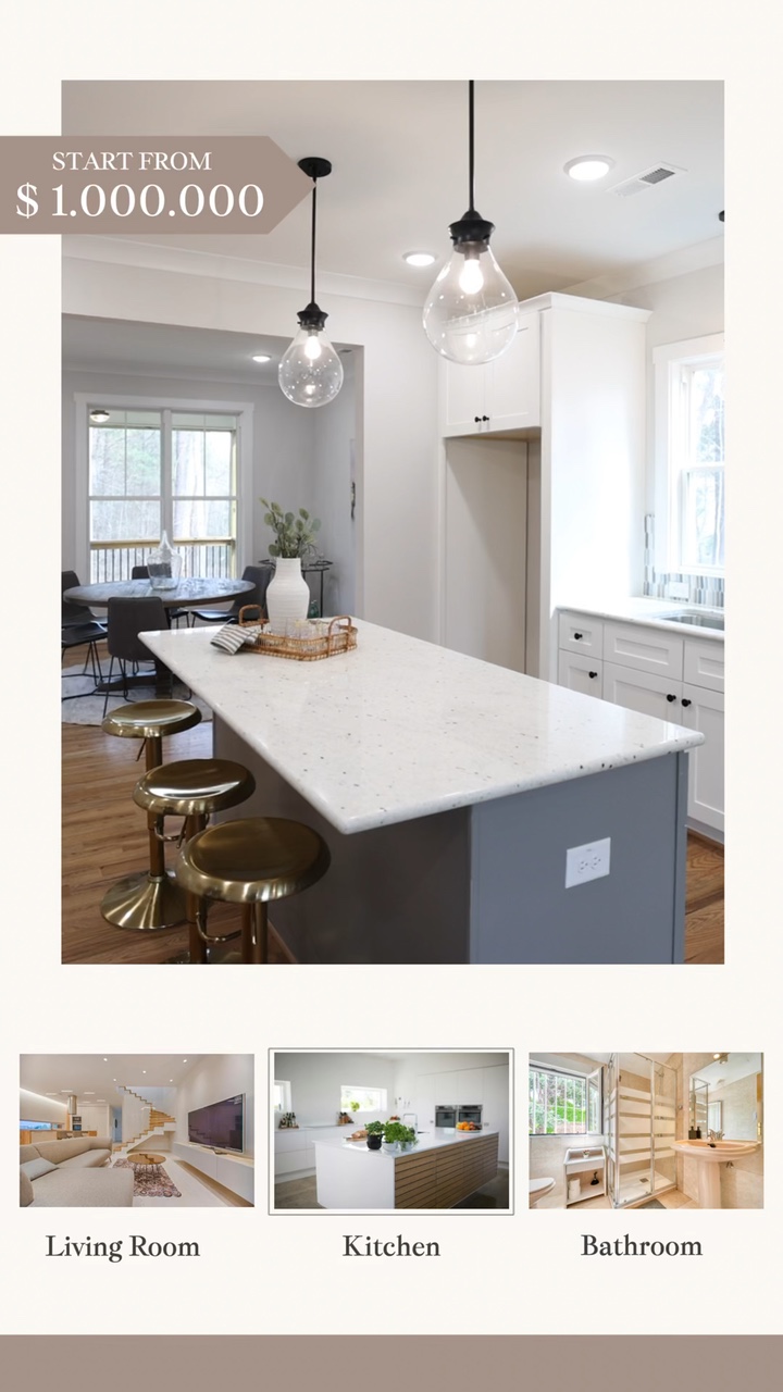 Affichage des produits de l'industrie immobilière minimaliste dans le style TikTok 