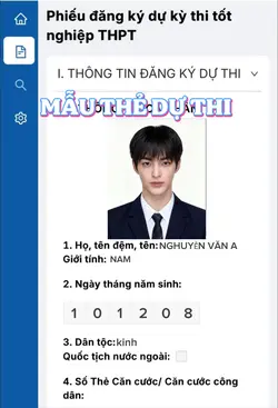mẫu thẻ dự thi