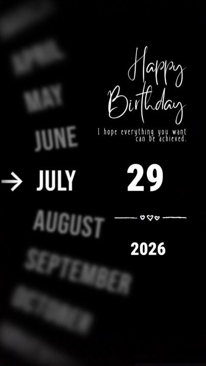 Feliz aniversário 29 de julho