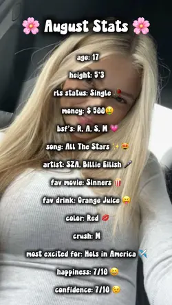 🌸 My August Stats 🌸