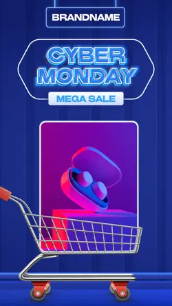 Cyber Monday Neon Fluorescent Colors Style 3C Modèle commercial de l'industrie