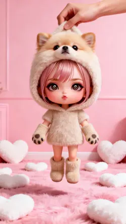 ポメラニアン クリーム パーカー フード