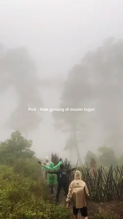 Naik gunung berkabut