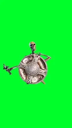 Skeleton with shield