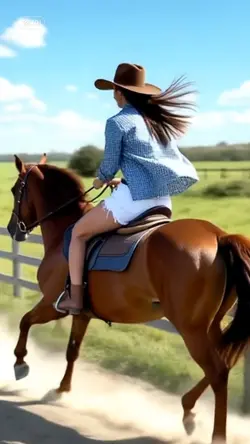 montando no cavalo 
