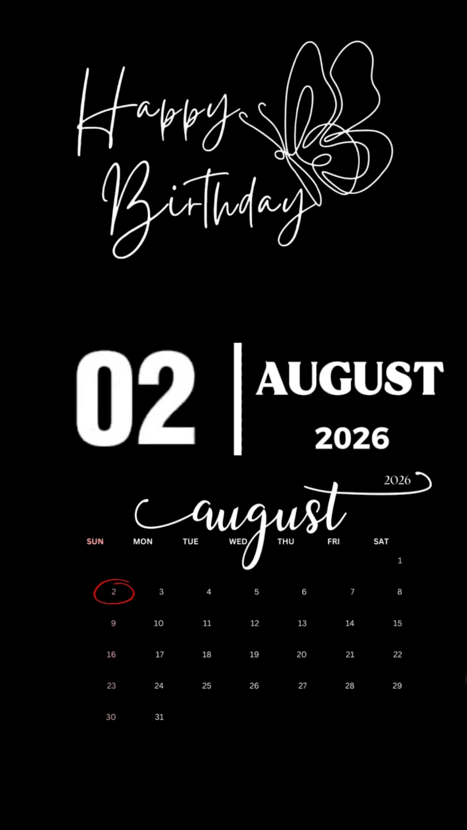 BIRTHDAY 02 AUGUST 