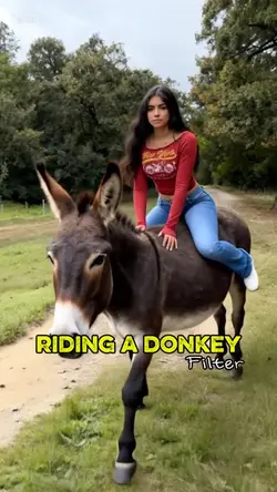 riding a donkey
