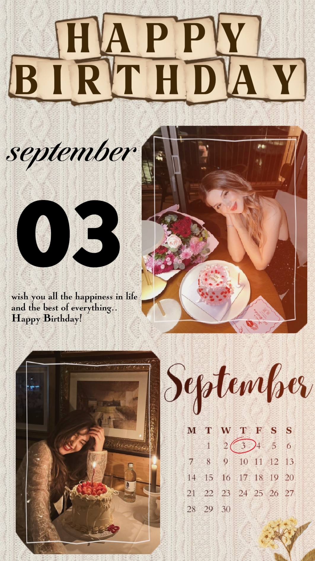 Aniversário de 03 de setembro 