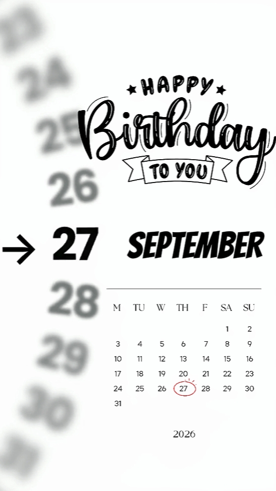 CUMPLEAÑOS 27 SEPTIEMBRE 2026