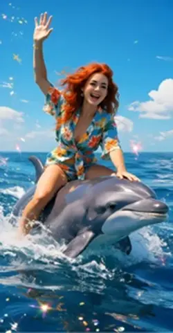 Riding dolphin