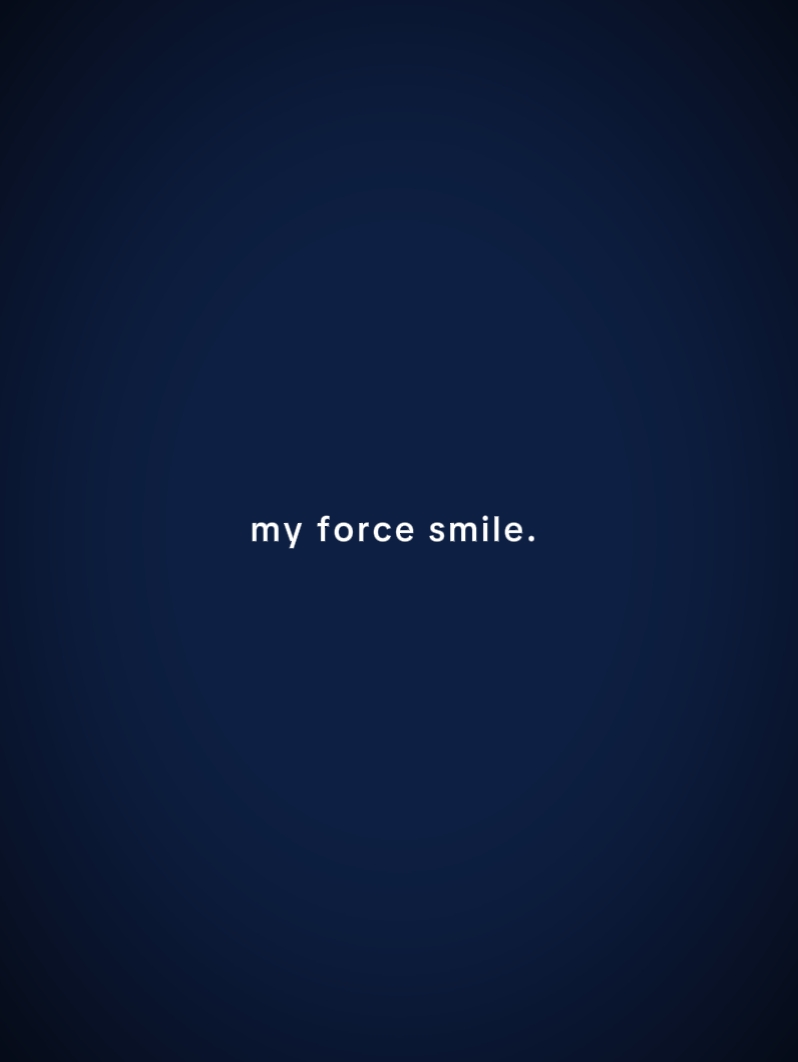 Meu sorriso forçado