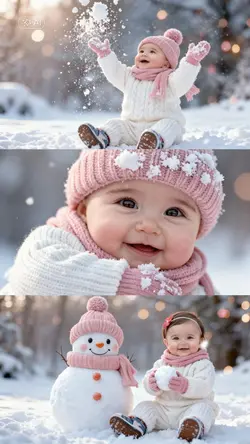 a baby in winter
