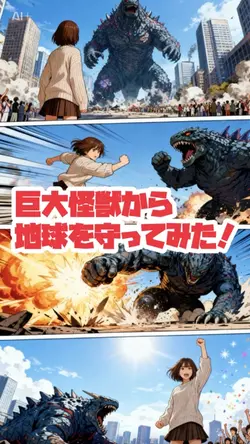 怪獣から地球を守るマンガ✨🌏