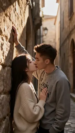 Couple kiss