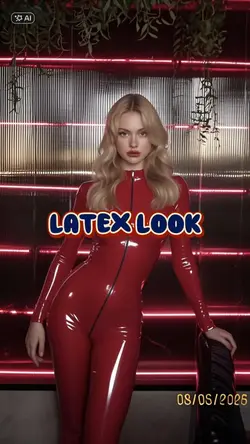 Red latex look