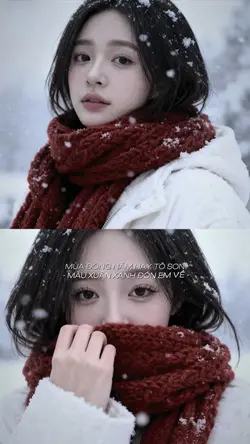 AI ghép ảnh tuyết 