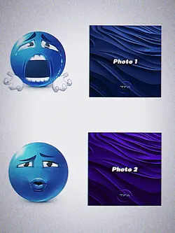 Sad V good emoji