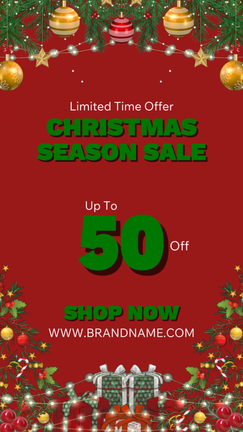 C2B Natal Vermelho e Verde Nenhum Cartaz Dinâmico 
