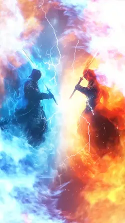 Blue&Red fire effect