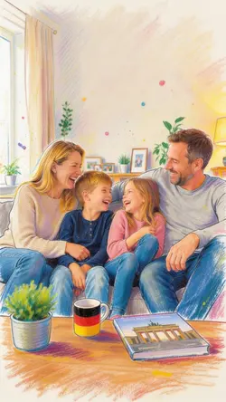 Love Family Crayon sketch art