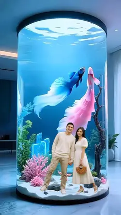 selfi di aquarium