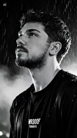 B&W rain photo