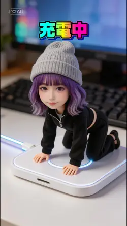 ワイヤレス充電の上でミニチュア化充電中