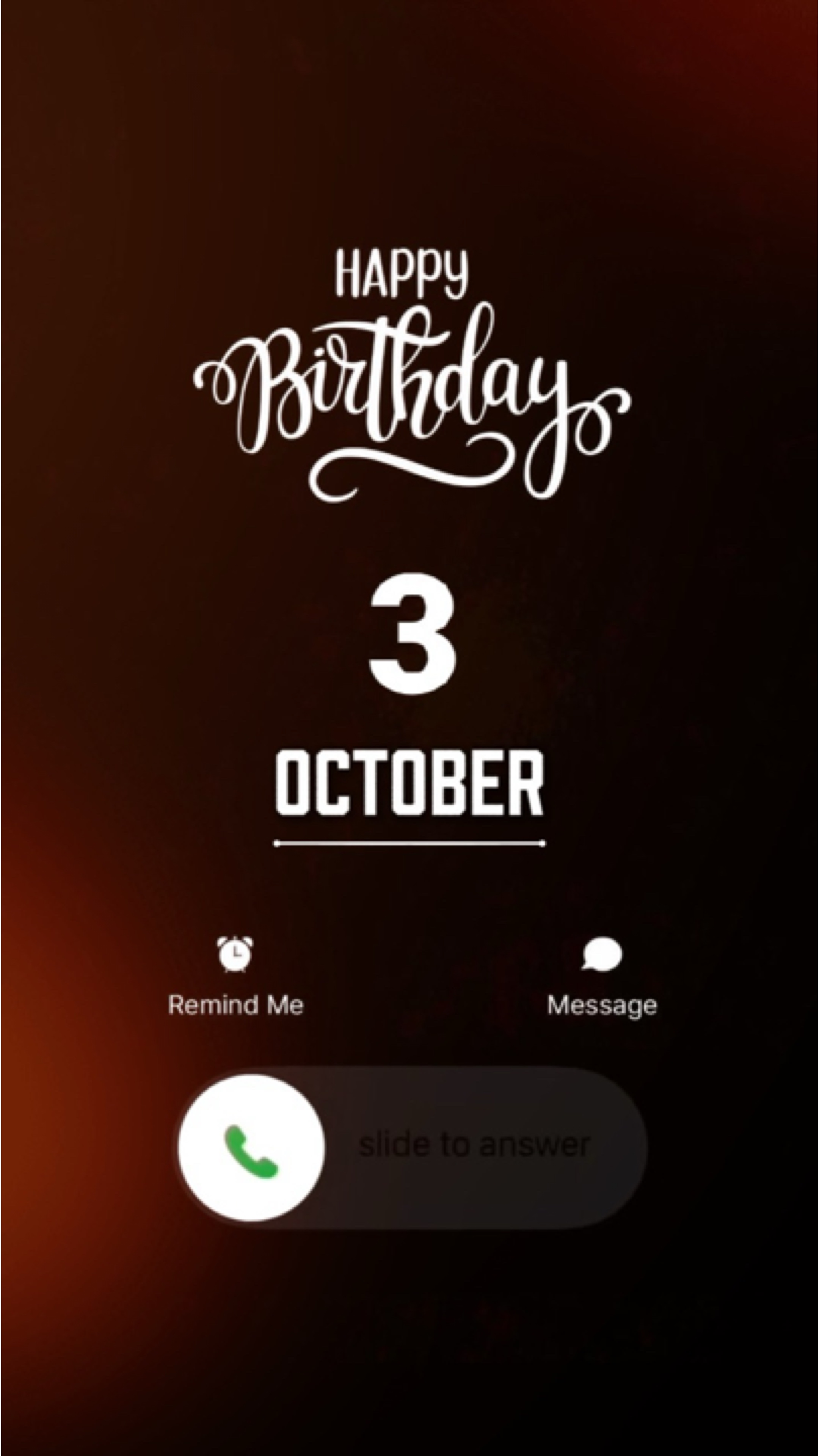 BIRTHDAY 3 OCTOBER