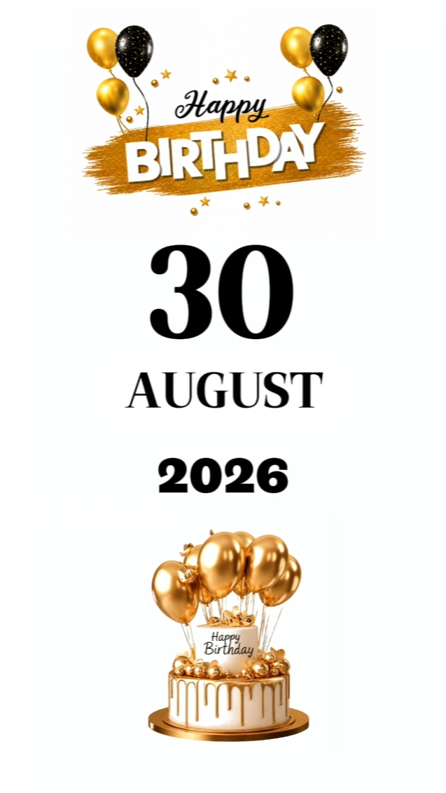 CUMPLEAÑOS 30 DE AGOSTO DE 2026