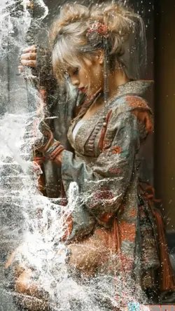 white&gold particles