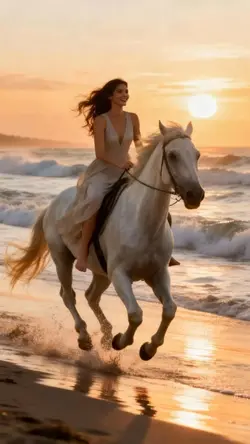 Riding a horse