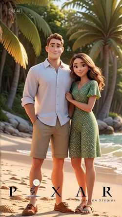 Couple In Beach 