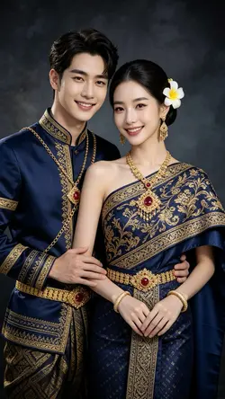 ชุดไทยคู่_Ai_น้ำเงิน